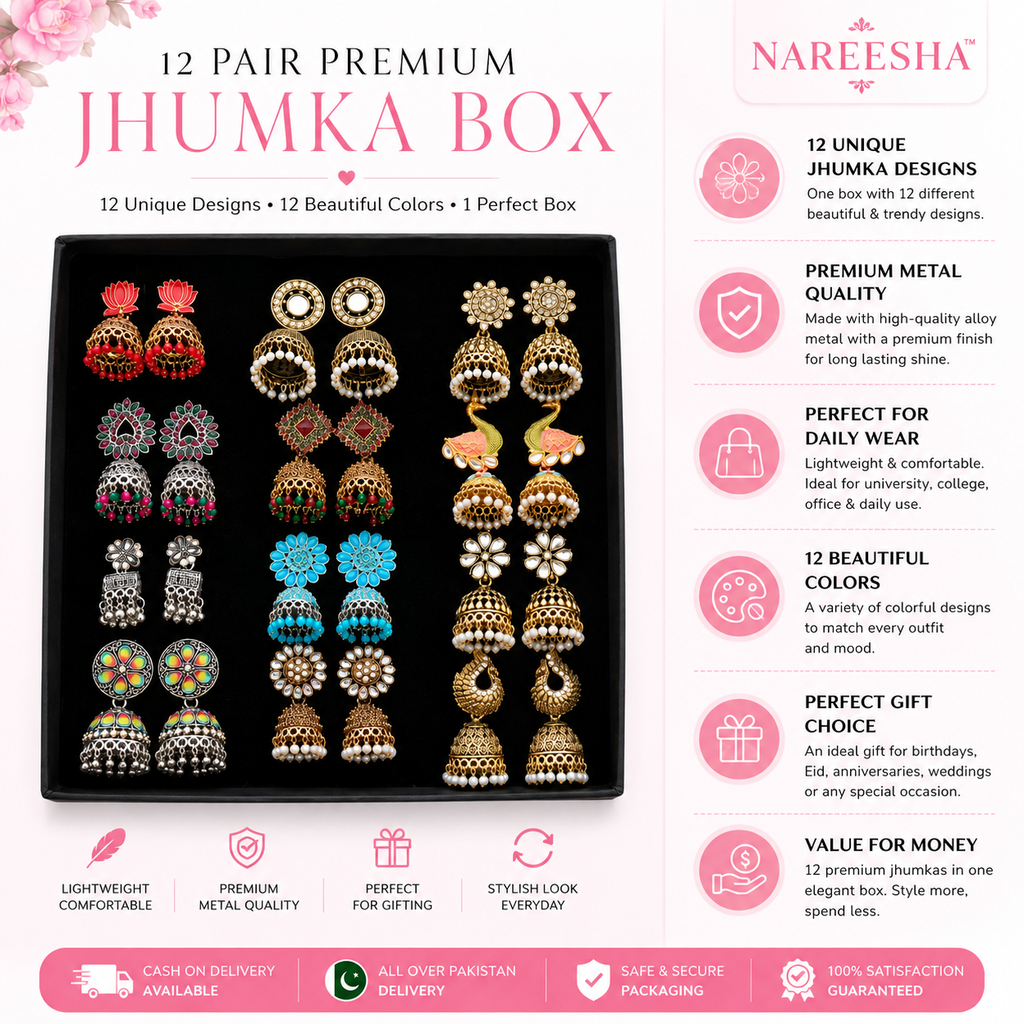 Premium 12-Pair Jhumki Box ✨