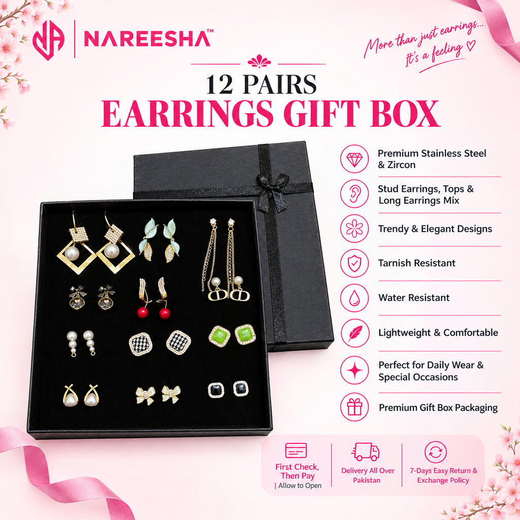 Trending Earrings Gift Box 12-Pairs✨