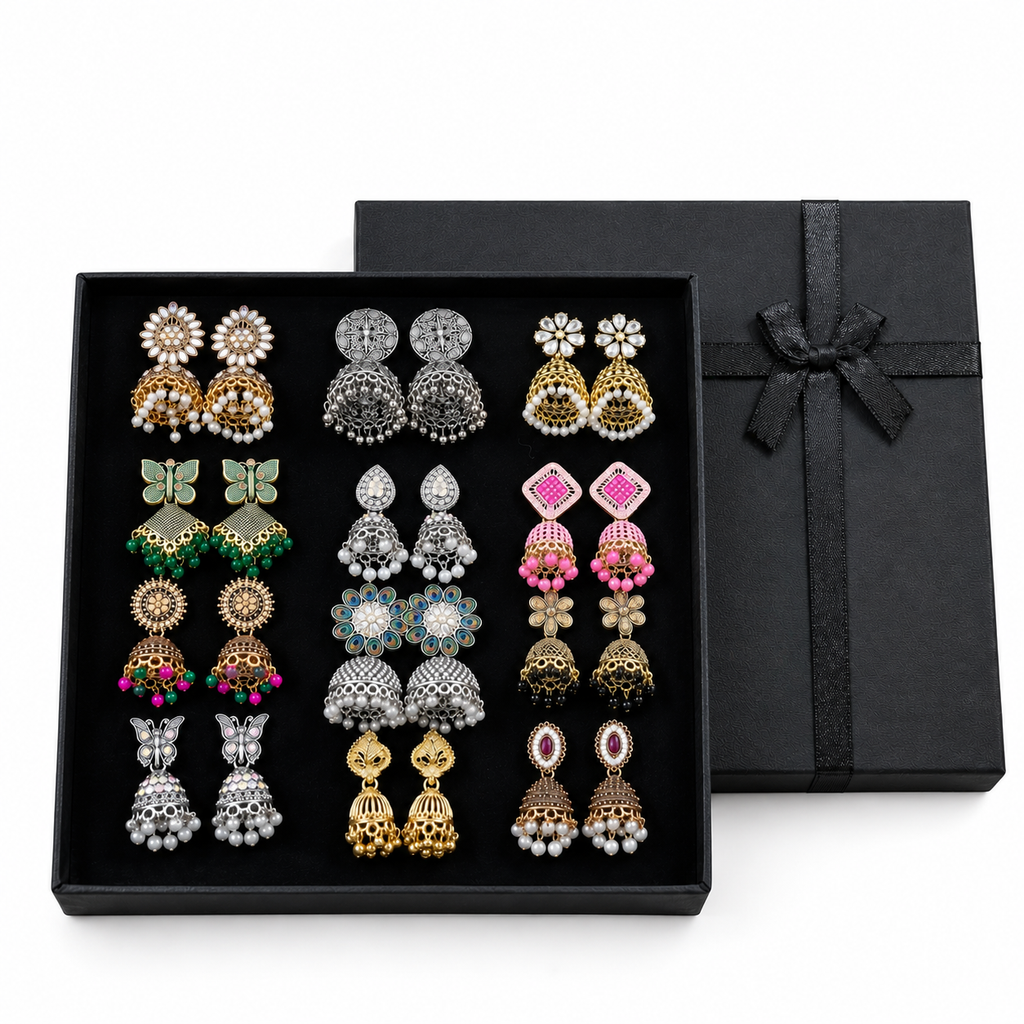 Trending Jhumka Gift Box 12-Pairs✨