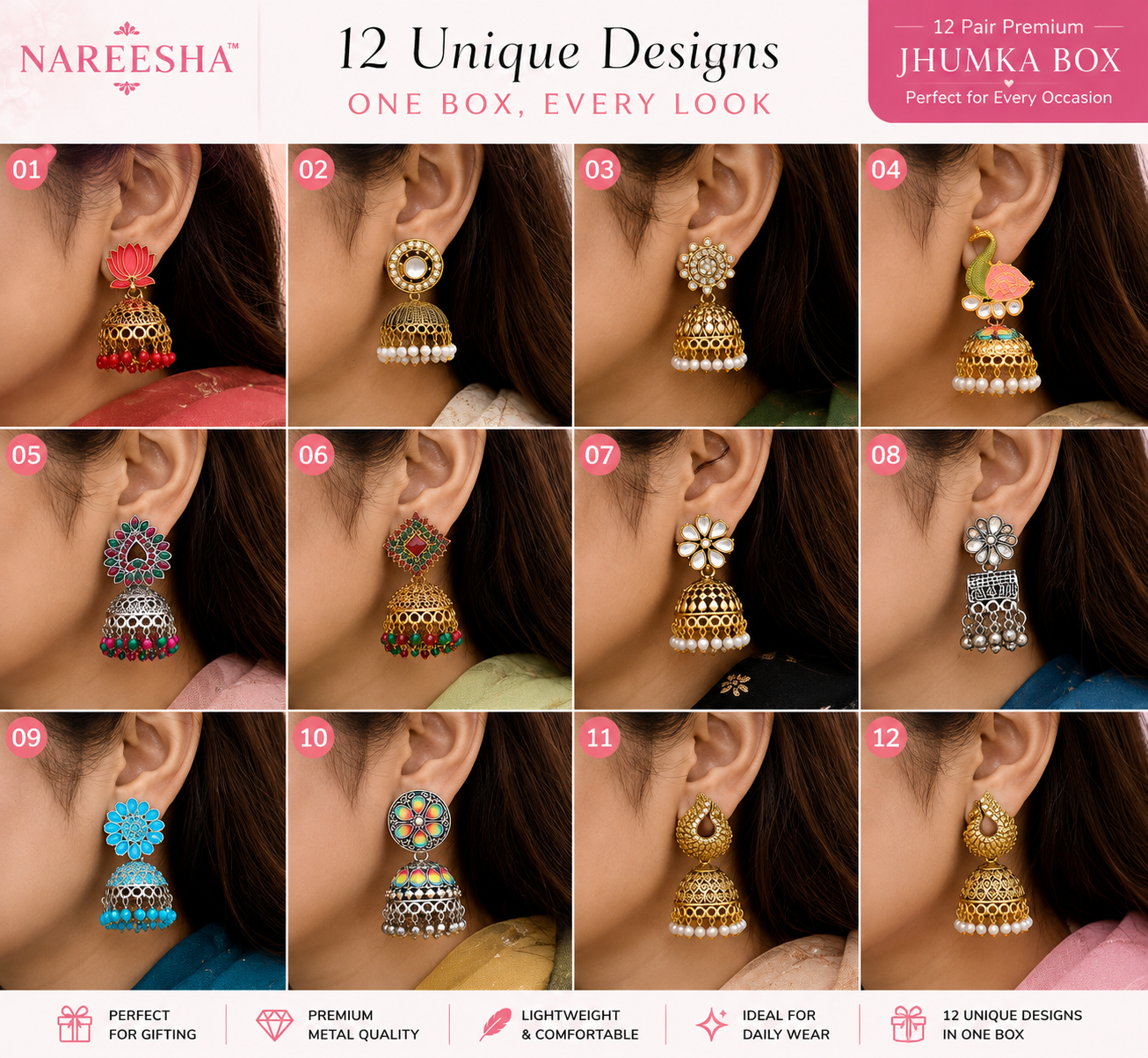 Premium 12-Pair Jhumki Box ✨